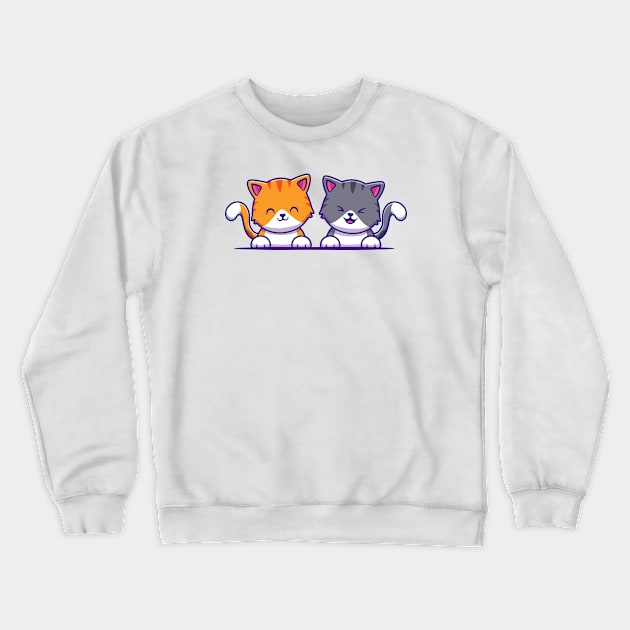 Cute Cat Couple Friend (2) Crewneck Sweatshirt by Catalyst Labs